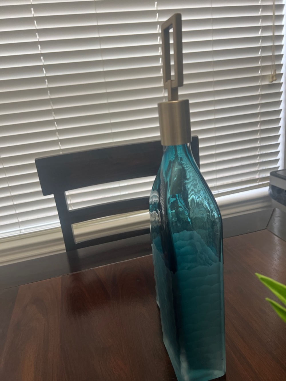 The Uttermost Annabella Teal Blue Textured (2 piece set) Glass Bottles Accents - Picture 3 of 10